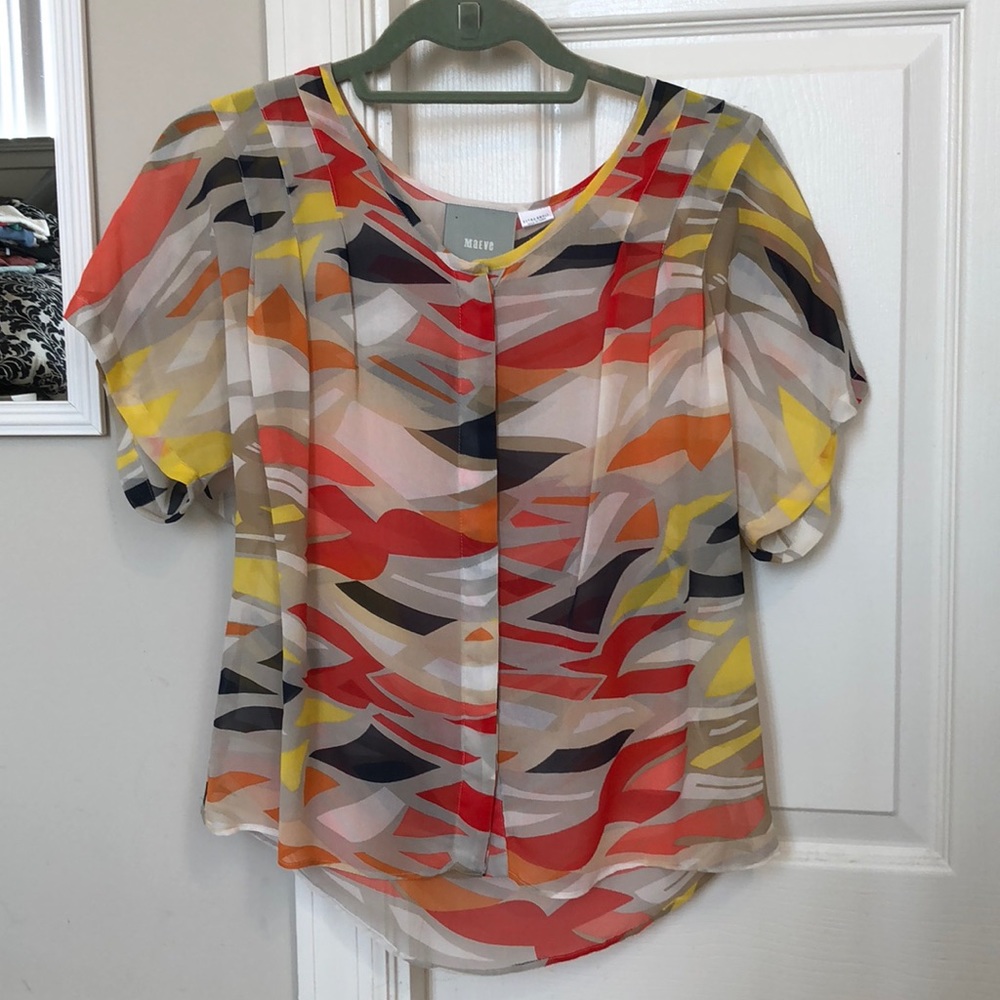 Anthropologie sheer blouse size XS